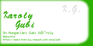 karoly gubi business card